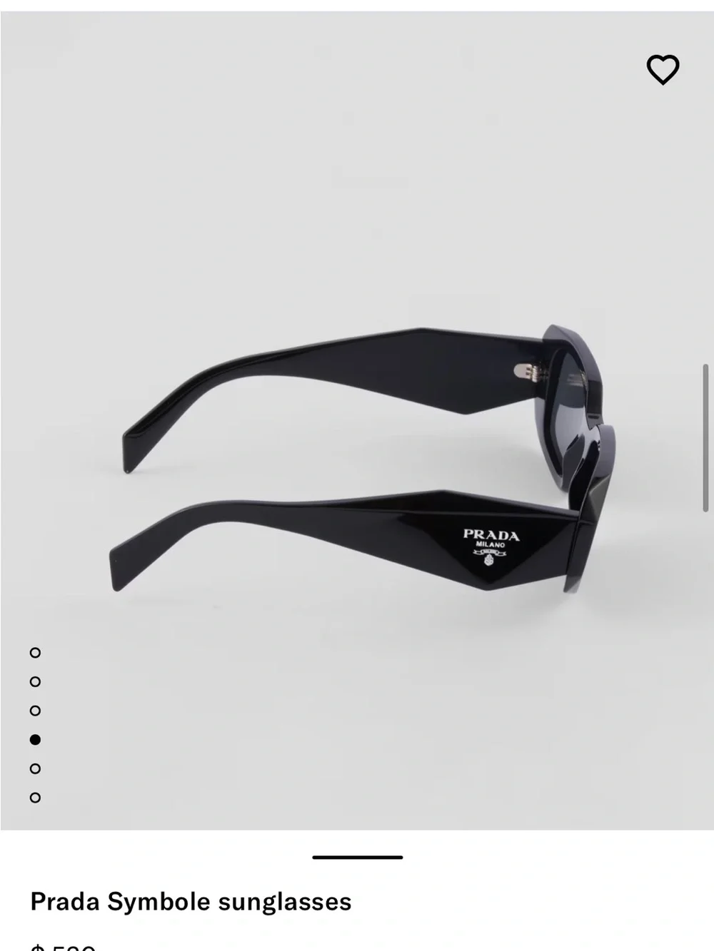 Prada Black Angular Frame Sunglasses